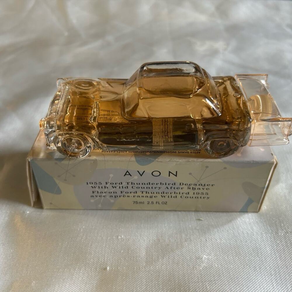 Vintage Avon 1955 thunderbird glass decanter after shave
